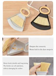 1 Set Wooden Mini Broom And Dustpan Set, Desktop Cleaning Brush Broom, Small Dustpan And Trash Scoop, For Cleaning Up Pet Litter, Spilled Pet Food, And Hair/Crumbs On Sofa Or Bed