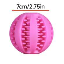 1 pieza Pelota de juguete para perro interactiva, pelota de goma masticable para perros pequeños, pelota de limpieza dental, alimentador de alimentos para mascotas, juguete de pelota de silicona