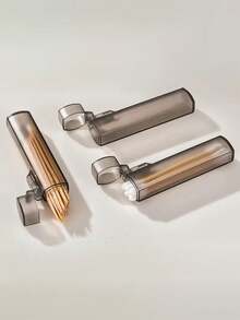 10/4/2/1pc Portable Clear Plastic Toothpick & Swab Holder, Leak-Proof Metal Cylindrical Travel Organizer, Compact Desktop Storage For Home, Camping, And Outdoor Use