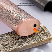金属打火机盒，带 Constantine 3D 深雕图案，打火机保护套，耐用、抗压、防摔、紧密贴合 BIC J6 打火机 - 适合吸烟者、父亲、丈夫、男朋友、节日礼物的完美礼物 - 不含打火机