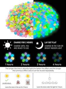 50/150/300/500pcs Random Color Glow In The Dark Rocks Outdoor Decorative Stones Luminous Stones Garden Pebbles Glowing Rocks For Fairy Garden,Potted Plants,Succulents,Patio,Lawn(About 1cm/0.3in,2cm/0.7in) - Multicolor - View 5