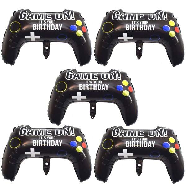 10 Pcs Video Game Party Balloons, Giant Video Game Controller Mylar Foil Balloons Game On Balloons For Gaming Theme Birthday Party Video Game BabyShower Decorations Supplies