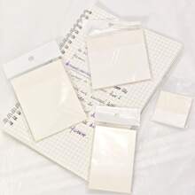 paquete de 4 piezas de notas adhesivas transparentes de PET de tamaños variados, combinación de múltiples tamaños que cubre completamente el uso diario, adecuado para diversos escenarios, útiles escolares, vuelta al cole