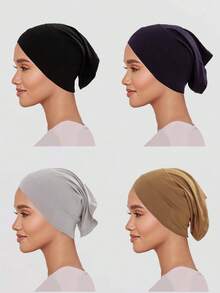 FADZOYLE 纯色内衬头巾帽头带弹性透气管状头巾帽衬垫长袍日常女士面纱