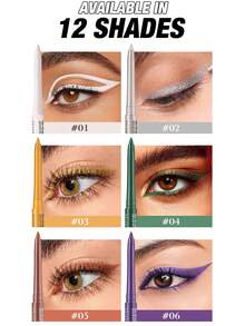 1pc Matte Shimmer Eyeliner Pencil, Twist-Up Waterproof Long-Lasting Smooth Eye Liner Pen