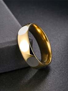 1 pieza Anillo de acero de titanio, anillo minimalista para parejas, acero inoxidable - Multicolor - Ver 32