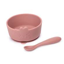 2 pezzi Set di stoviglie per l'alimentazione del bambino, ciotola in silicone con ventosa, cucchiaio per il cibo per bambini, set per cibo per bambini a tema coccodrillo