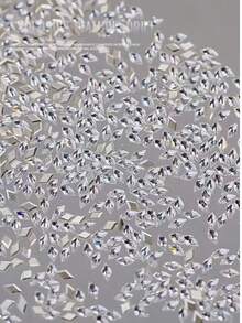 50 piezas/bolsa Mini Decoraciones de arte de uñas de cristal asimétrico plano de zirconia en forma de rombo, accesorios de cristal de alta calidad para manicura DIY, cristales de uñas súper brillantes