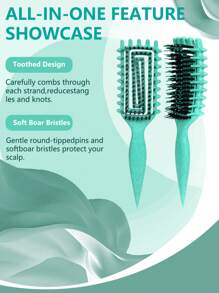 2025 Latest Wild Boar Bristle Styling Brush, Suitable For All Hairstyles And Women's Curling Needs; Valentine's Day-Themed T-Shirts With Boy And Girl Heart Designs, Heart Pattern Knitted Sweaters; Ergonomic Comb, Practical For All Seasons, Made Of ABS Material, Basic Style And Function, Ideal For Wet/Dry Hair And Makeup Grooming.