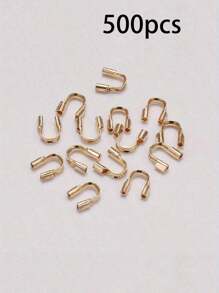500pcs/100pcs Copper U-Shaped Clip Buckle Cord End Tips - Crimp Beads For DIY Jewelry Making Accessories - Cord Wire Protector For Necklace And Bracelet