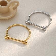 1 件时尚情侣不锈钢 D 形马蹄手链，适合日常约会和派对配饰