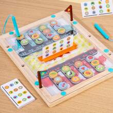 Juego de cartas de emparejamiento de colores magnético de madera para 2 jugadores, mejora la coordinación mano-ojo, el pensamiento, la concentración, juguete interactivo para fiestas, vacaciones, regalo de cumpleaños