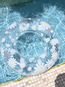 1 件透明雏菊花游泳圈，成人用游泳圈，水上运动漂浮装置，适用于泳池和沙滩派对，完美的夏日礼物，漂浮泳池躺椅