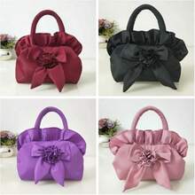 1 件女士手提包，新款纯色中号拉链夏季钱包购物手提包 - 花卉图案，涤纶材质，可手洗或专业干洗，节日主题，涤纶衬里，无边漆