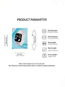 6/5 件可爱白色表带 LED 空间元素数字显示电子手表，搭配珍珠项链、手链、戒指、耳环和首饰套装，非常适合派对、打包和外出、为朋友和亲戚购买礼物，以及作为送给女孩的礼物 - 彩色 - 查看 12