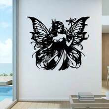 Fairy Metal Wall Art Decor Black Wall Elegance-Metal Placard-Versatile Usage, Suitable For Various Indoor And Outdoor Settings-Metal Sign-Coffee Shop Decor - Black - View 2