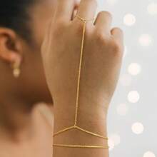 MBW Gold Bracelets Women, Dainty 14K Gold Plated Bracelet Stack Beaded Chain Bracelet Set Thin Small Cute Paperclip Bracelets Fashion Waterproof Jewelry Gold Accessories Women - HC GD2 - 查看 2