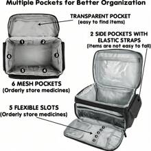 Bolsa de Armazenamento Médico Portátil, Kit de Primeiros Socorros para Casa, Viagens Ao Ar Livre, Acampamento, Aventura, Organizador Médico à Prova d'Água para Família, Escola, Escritório, Carro, Adequado para Suprimentos Médicos de Emergência