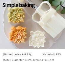 4-Piece Set Of Pastry Molds With Blessing Patterns, Birthday Gift Baking Sets, Bento Supplies, Handmade DIY Cookies Molds, Cake, Biscuit, Stamp Biscuit Cutting Molds, Holiday Party Mooncake Bean Paste Cake Kitchen Tools,Dessert Mold.Mooncake Mold Set Cookie Shaper.
