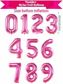 2pcs 40 Inch (101.6cm) Hot Pink Giant Number Helium Foil Balloons, Large Numeric Balloons Suitable For Birthday Party, Bachelorette Party, Anniversary, Birthday Photo Props, Party Decorations - Multicolor - View 3