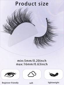 7 对 5D 卷翘假睫毛，16 毫米，适合日常佩戴，漫画风格，旅行必备。
