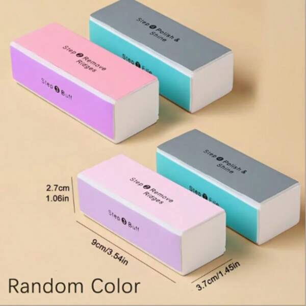 1/3/6/12pcs Square Nail Files, Nail Art Sponge Buffer Blocks Polishers, Manicure And Pedicure Buffing And Care Tools, Suitable For Beginner Nail Salons