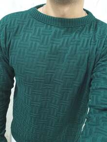 Men's Sweater Blouse Knit Long Sleeve Winter 3D - Verde - Ver 1