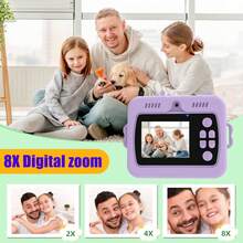 Instant Camera With Rechargeable Battery, Large Capacity 1200mAh, 1080P High-Definition Video, Dual Cameras (Front And Rear), Compact And Portable Design, Suitable For Travel, Family Photos And Outdoor Activities - Green/Pink/Purple, Portable Camera - XX-multicolor - View 5