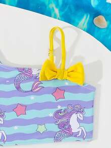 小女孩星空海洋梦幻沙滩两件套幼儿泳衣 - 彩色 - 查看 4