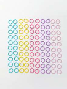 100 piezas Lazos elásticos para el cabello enrollados de colores aleatorios para niños - Multicolor - Ver 2