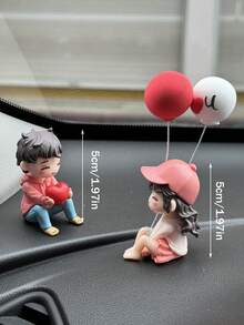 2pcs Cute Car Accessories Couple Car Interior Center Console Decoration - one-size - View 6