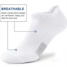 5/10 Pairs Ankle Running & Hiking Socks, Compression Support, Breathable Cushioned, Invisible Socks, Unisex - Multicolor - View 4