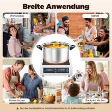 Cocina de inducción, cocina de inducción comercial de 3500 W máx., calentador de alimentos de 35 x 42 x 11 cm, placa de cocción eléctrica para restaurantes, cantinas, - Enchufe EU Tipo E(220-240V) - Ver 11