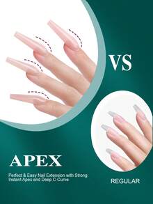 160片-320片热销透明假指甲美甲拱形指甲半磨砂美甲无痕假指甲 - 無色 - 查看 4