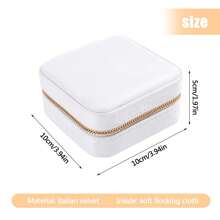 Mini Jewelry Travel Organizer - Scratch-Resistant Portable Jewelry Case With Multi-Section Compartments For Rings, Earrings, Necklaces - Perfect Gift Box For Women & Girls (Square/Circle)
