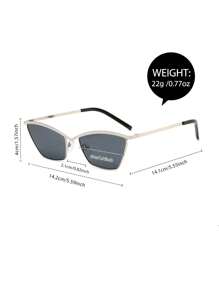 1 Paar Damen Metallrahmen Modebrille, modischer Strandaccessoire Preppy Stil für Schulanfang Katzenauge Form