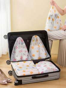 Set Of 10 Non-Woven Fabric Shoe Storage Bags, Shoe Dust-Proof Moisture-Proof Storage Pouches To Prevent Shoes From Getting Yellow And Dusty, Suitable For Adults & Children Shoes Storage Organize And Storage, For Household, Office, School, Shoes And Boots Accessories, Shoe, Spring Summer Picks, Brides Maid Gifts, Room, Bedroom Decor, Bedroom Decor, Beach, Travel, For Men, For Women, Vacation,Beach,Summer,Vacation,Holiday,Travel Essential,Going Out Tops,Household Items - Pink - View 7