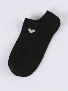 6 paires de chaussettes de sport décontractées design cœur, chaussettes basses coupe bateau et chaussettes invisibles, convenant pour le printemps et l'été, chaussettes de sport pour étudiants