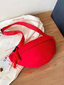 Nylon High Capacity Chest Bag Waist Pack, Unisex Suitable For Daily, Sports, Running, Travel, Leisure Use - Red - View 10