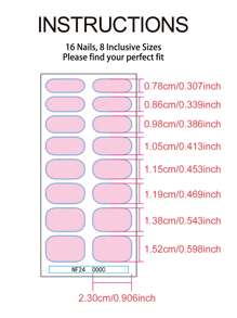 16 pièces de bandes d'ongles en gel semi-cuites rouges, emballages complets autoadhésifs en gel minimalistes à paillettes, durée de 14 jours, nécessite une lampe UV, autocollants d'art nail rapide pour le DIY quotidien des femmes