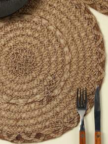 1/4/6/12 件波西米亚风格编织亚麻餐垫，圆形餐桌垫，适用于家庭厨房，适合节日聚会、生日、派对、乡村、户外用餐、家居装饰、卧室、所有季节