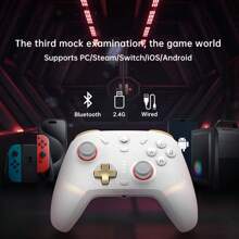 GAMESIR Cyclone 2 Spielcontroller mit Dual-Trigger (umschaltbar zwischen Hall-Effekt-Trigger und Mikroschalter-Trigger), 1000Hz Übertragungsrate, anpassbare RGB-Beleuchtung, 6-Achsen Motion Sensing, 3 Verbindungsmodi