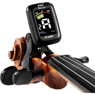 ENO MUSIC Professional Violin Viola Tuner, Colorful LCD Display Easy Control Clip On Accurate Violin Tuner