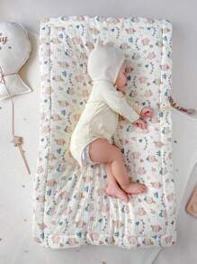 1pc Baby Thin Mattress Pad, Soft & Warm, Washable, Suitable For Nursery Bed, Kids Quilted Mattress Topper, Reversible