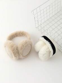 1pc Women's Versatile Suede Faux Fur Ear Muffs, Foldable & Warm (Please Gently Tap Before Wearing To Make The Fur Fluffier And Neater) - Multicolor - View 8