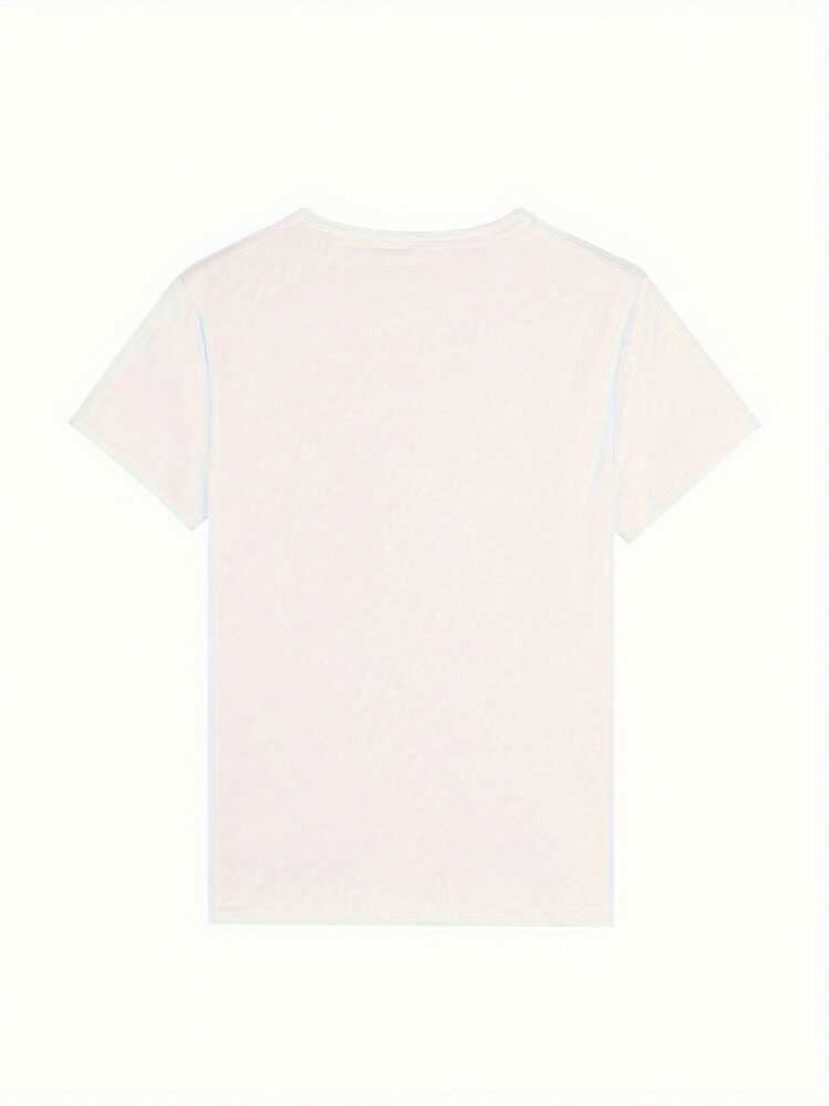 Strawberry Print T-Shirt, Short Sleeve, Round Neck, Casual Top For Spring And Summer, Women's Clothing - White - View 3