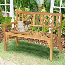 Patio Outdoor Solid Wood Bench Loveseat Chair Park Garden Yard Home Outdoor - 1 - View 3