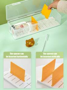 1pc Plastic Baby Bottle & Nipple Compartment Storage Box With Cover, Dustproof Desktop Transparent Teething Stick Toy Organizer - Transparent - View 5