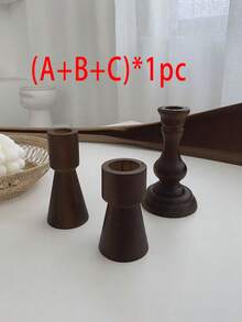 1 件/2 件/3 件/4 件复古乡村铜色木质烛台,罗马柱设计烛台,适用于卧室、客厅、桌面装饰、复古旅馆/酒店装饰、烛光晚餐道具、婚礼装饰、教堂、咖啡厅、节日/派对装饰 - 彩色 - 查看 24