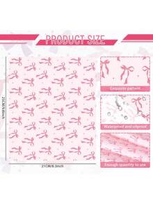 50/100pcs Pink Bowknot Food Wrapping Paper, Grease-Proof Baking Paper For Burgers, Sandwiches, Fried Foods, French Fries And Snack Trays, Suitable For Cooked Foods, Oily Foods, Classic Bread, Weddings, Parties, Holidays And Outdoor Picnics (Butterfly Print Placement May Vary Per Batch)